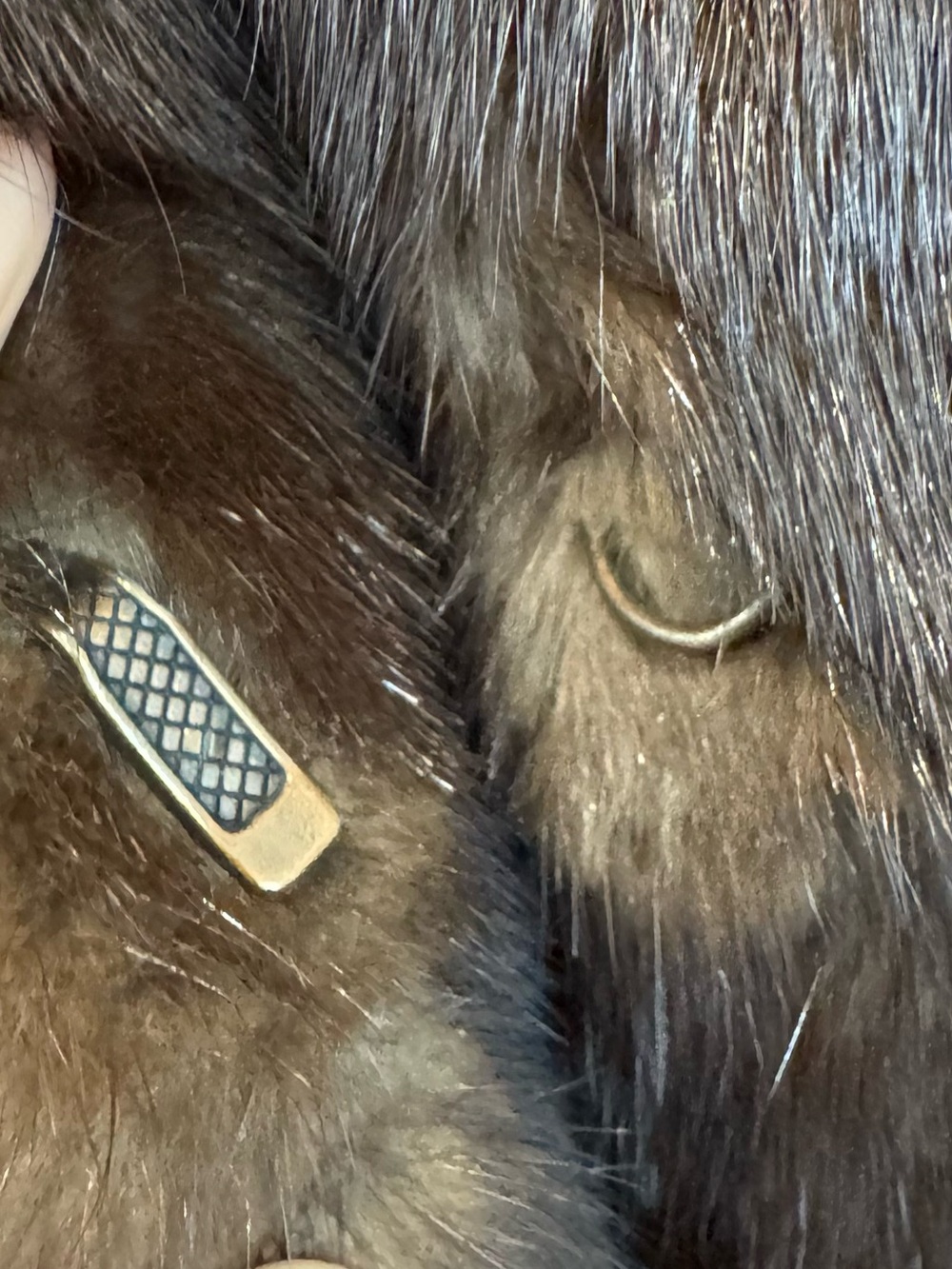 GENUINE MINK Fur Brown funnel neck coat in brown - Picture 9 of 12